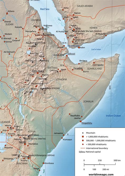 MAP Map Of The Horn Of Africa